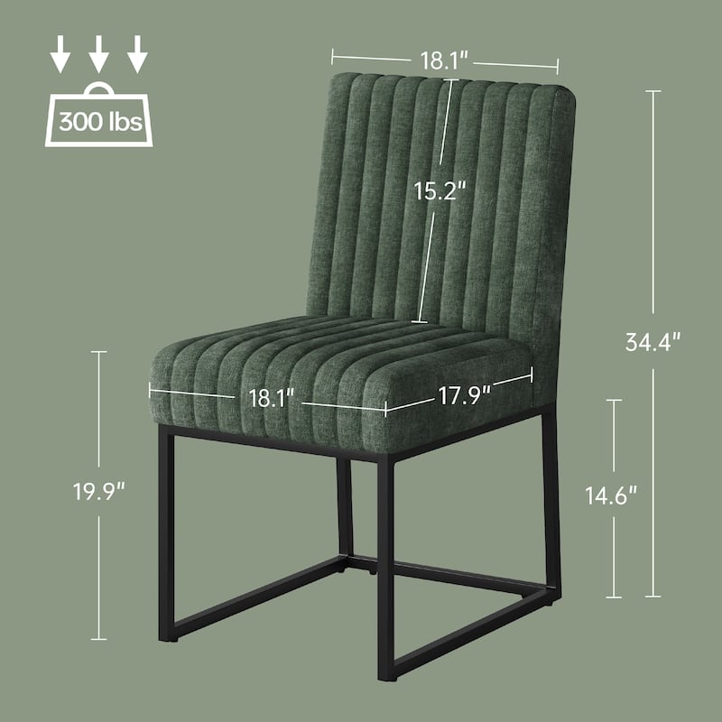 Mid Century Modern Dining Chair with Black Metal Legs