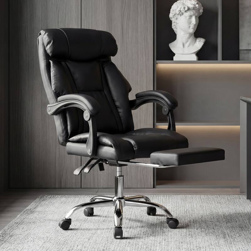 Office Adjustable Height Executive Desk Chair with Foot Rest Comfortable Computer Chair High Back Reclining Gaming Chair