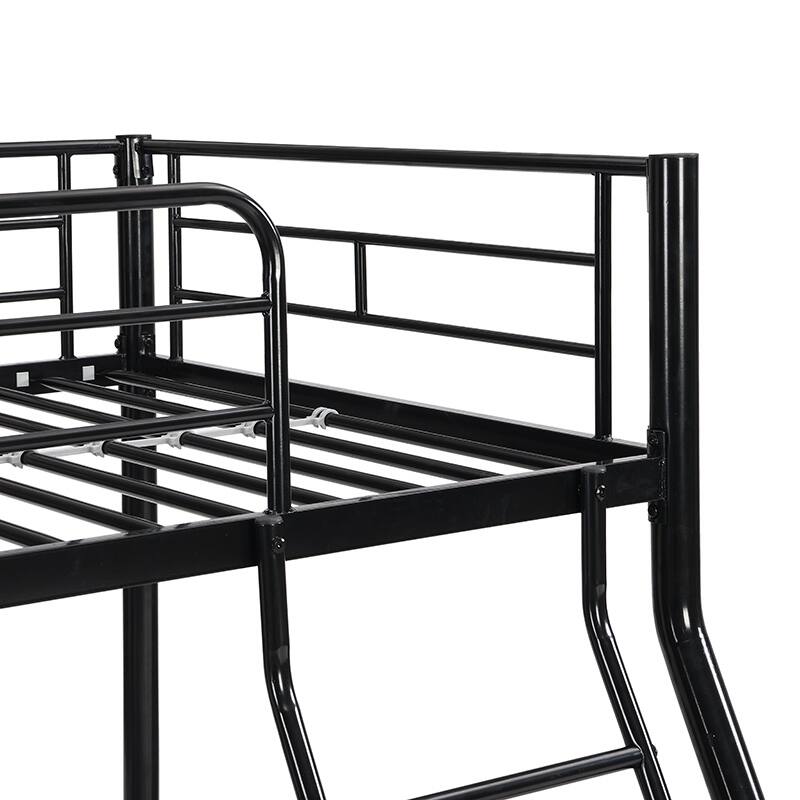 Metal Bunk Bed - Twin Over Full Size with Ladder & Steel Frame Support