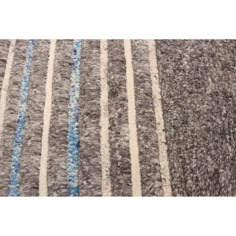 ECARPETGALLERY Hand-knotted Tangier Dark Grey Wool Rug - 8'2 x 9'10