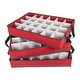 preview thumbnail 6 of 4, 24" Red and Green Christmas Ornament Storage Bag with Removable Dividers