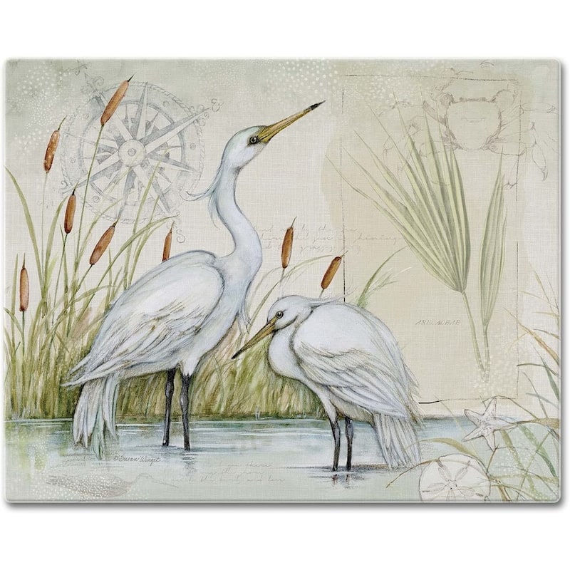 CounterArt Caribbean Seas 3mm Heat Tolerant Tempered Glass Cutting Board 12" by 15" Made in the USA Dishwasher Safe - Multi