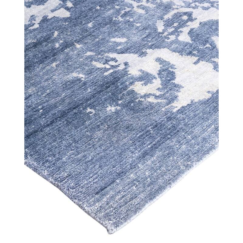 Modern One-of-a-Kind Hand-Knotted Area Rug - Ivory, 9' 2" x 12' 2" - 9' 2" x 12' 2"