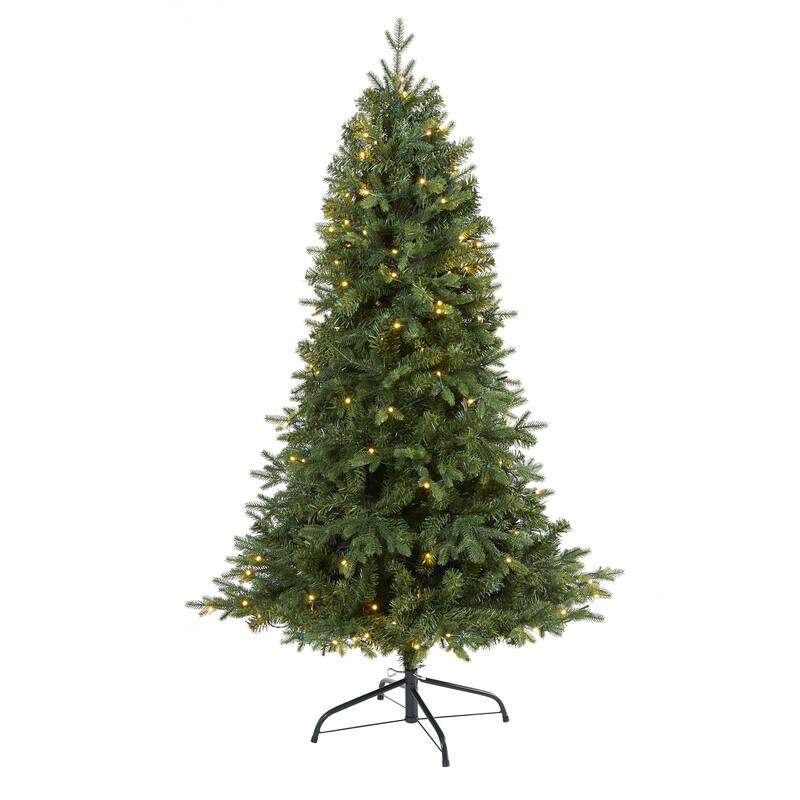 5' Pre-Lit Vermont Fir Artificial Christmas Tree, Clear LED Lights - 5 Foot