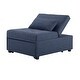 preview thumbnail 3 of 2, Armless Convertible Sofa Bed Chair - 75.5" - Blue