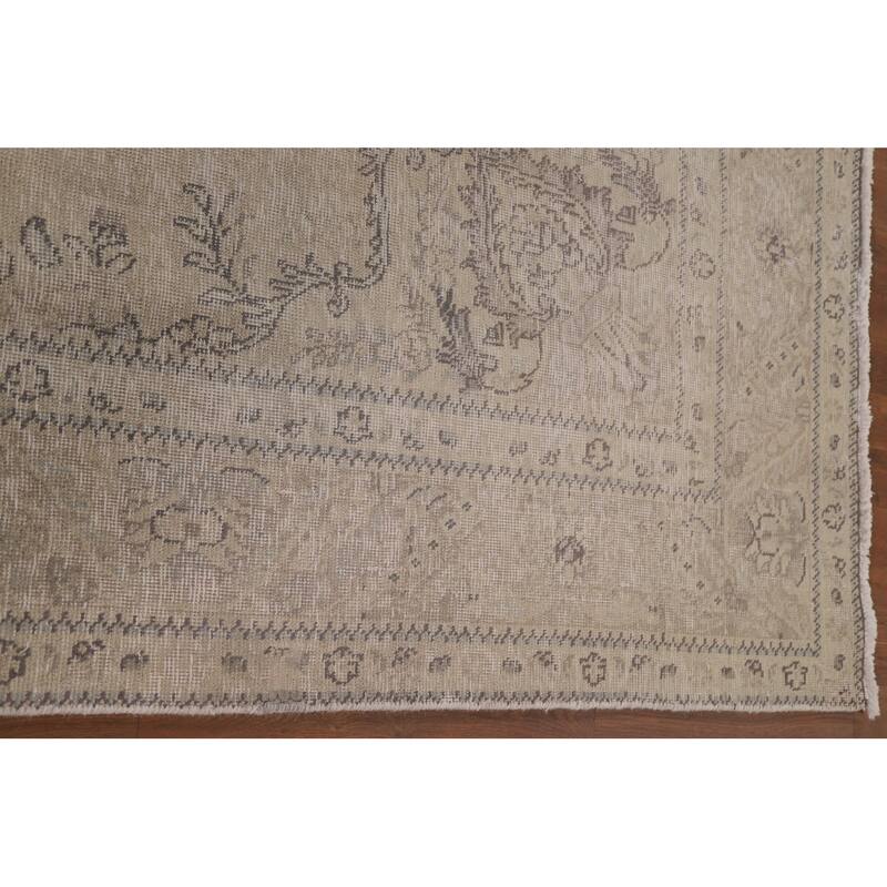 Antique Distressed Tabriz Persian Area Rug Hand-knotted Wool Carpet - 6'7" x 9'8"