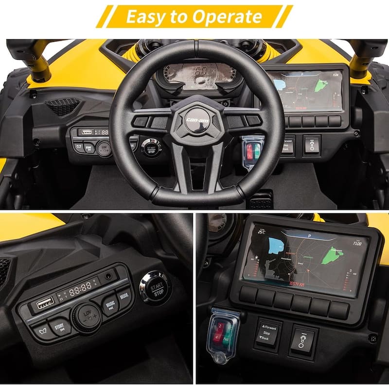 12V Licensed Can-Am Electric Off-Road Utv Car for Kids