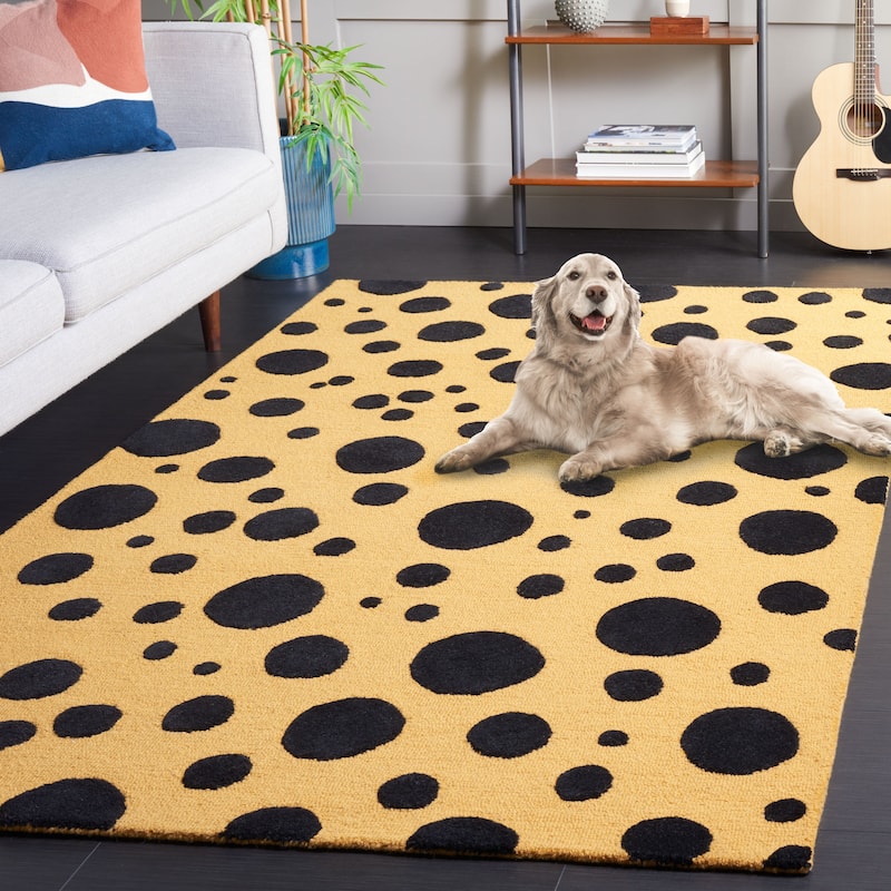 SAFAVIEH Handmade Cambridge Gaurangi Contemporary Wool Rug - 8' x 10' - Gold/Black