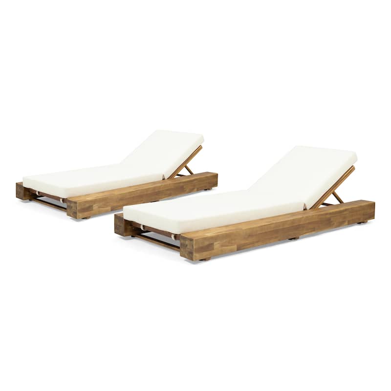 Broadway Acacia Chaise Lounges (Set of 2) by Christopher Knight Home