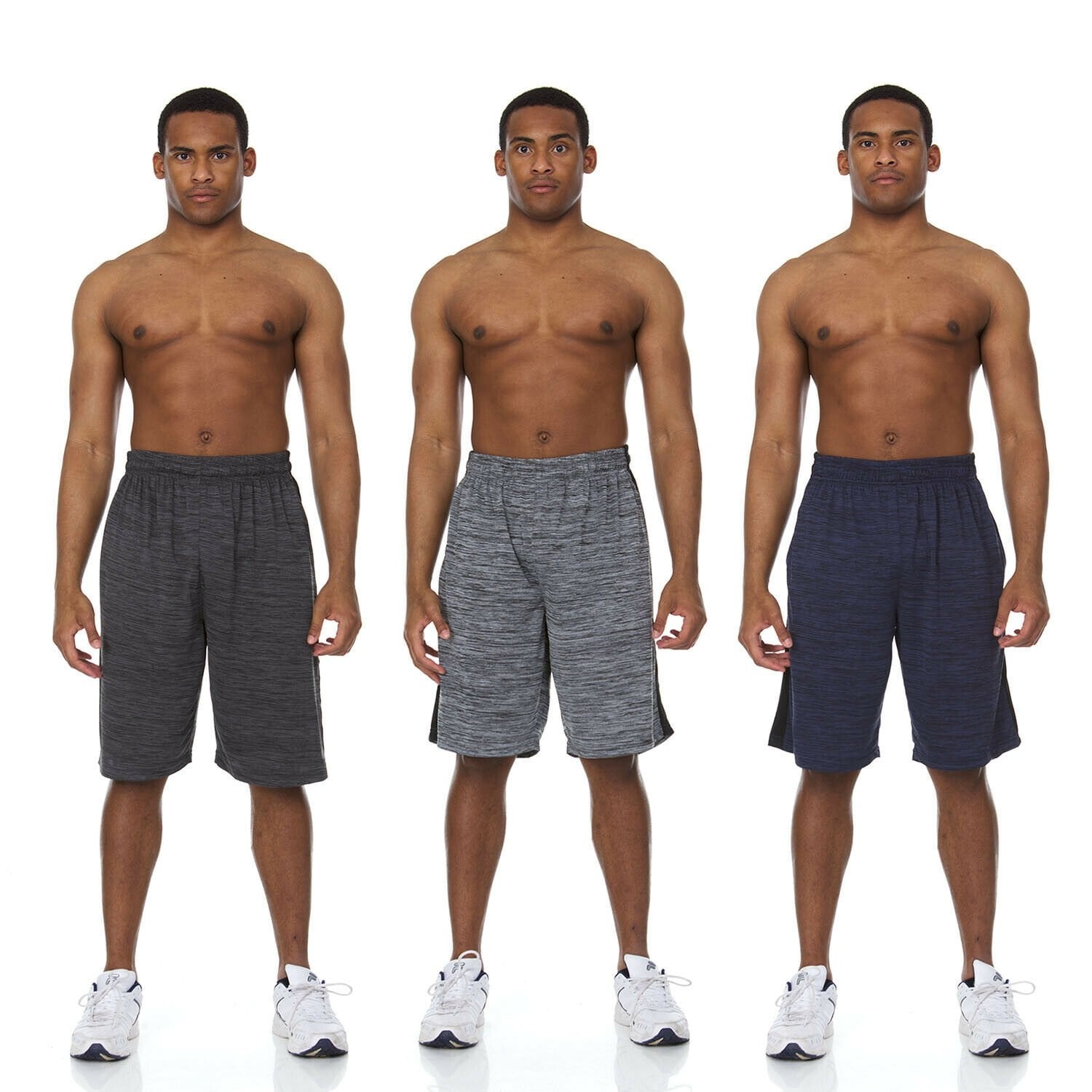 3 Pack Mens Active Basketball Shorts with Pockets - Overstock - 32066746