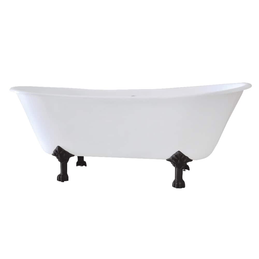 Kingston Brass Aqua Eden 67" Clawfoot Cast Iron Soaking Tub with