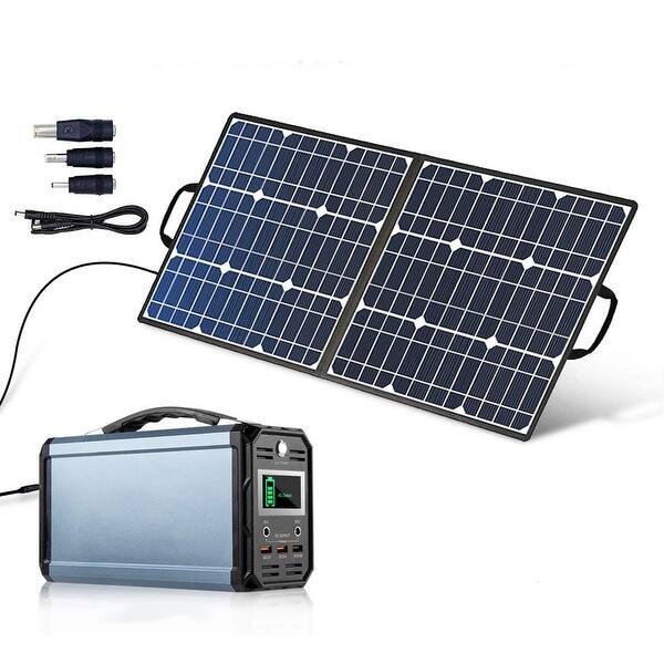 300W Portable Solar Generator Power Station with 50W 18V Solar Panel - Bed  Bath & Beyond - 37068617