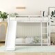 preview thumbnail 9 of 14, Twin Over Twin Bunk Beds w/Built-in Ladder, Metal Frame Twin Over Twin Bedframe with Slide & Guardrail, No Box Spring Needed White - Twin