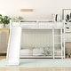 preview thumbnail 3 of 8, Twin over Twin Metal Bunk Bed with Slide, Inclined Ladder, Strong Metal Slats, Fun Design for Unisex, Easy Assembly, White
