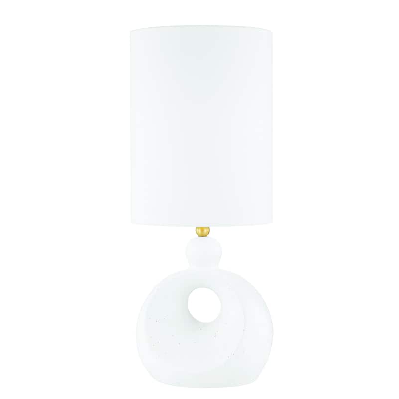 Penonic 1 Light Table Lamp - Aged Brass/White Ceramic