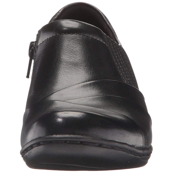 clarks croco embossed slip on loafers