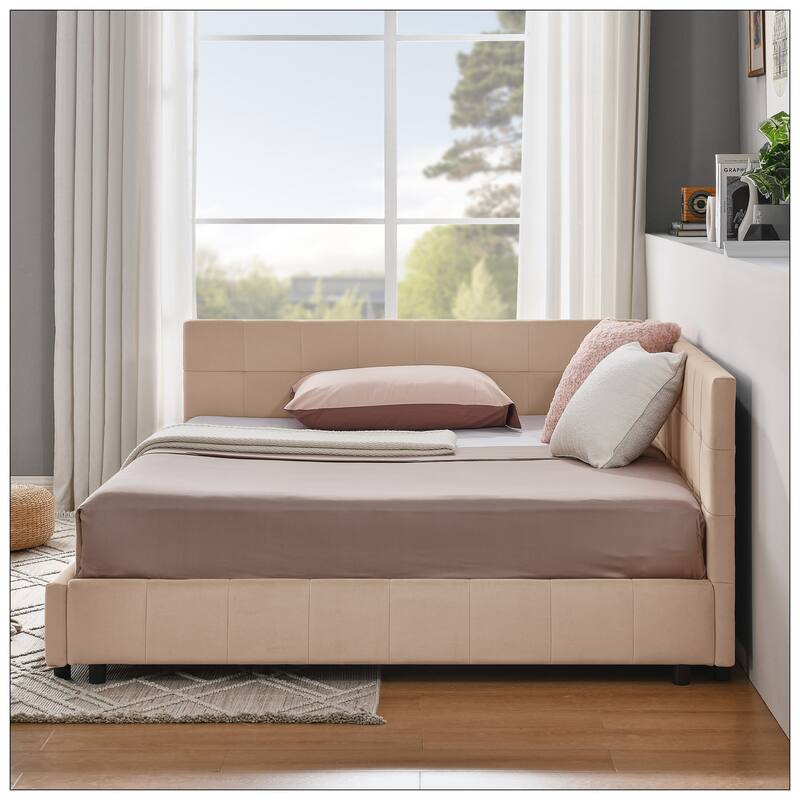 Full Size Upholstered Tufted Bed Frame for Bedroom