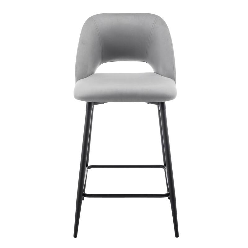 Porthos Home Aria Velvet Counter Stools with Steel Legs, Set of 2