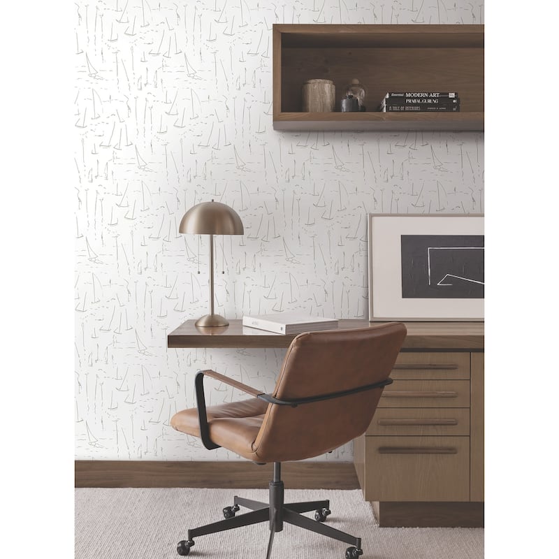 York Wallcoverings Vermillion Coast Silver Wallpaper