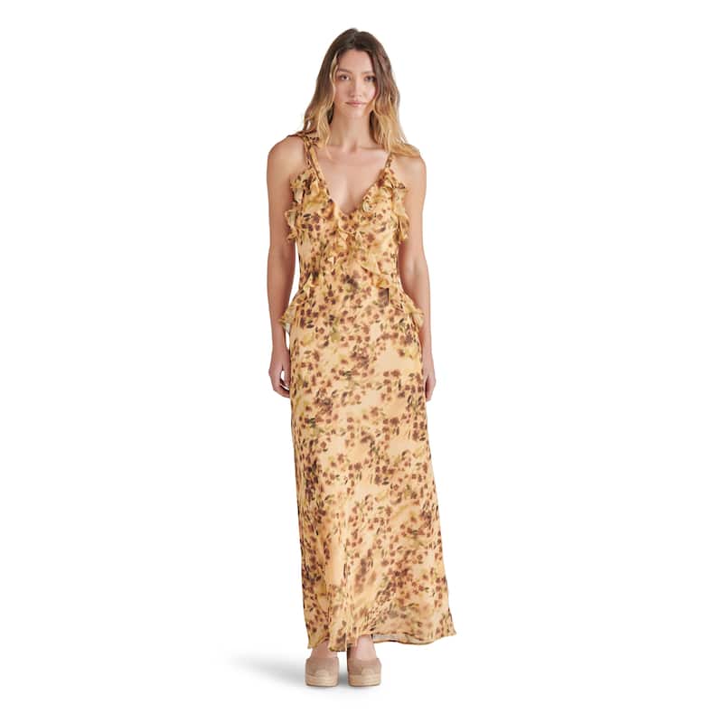 Steve Madden Adalina Printed Ruffle Maxi Dress
