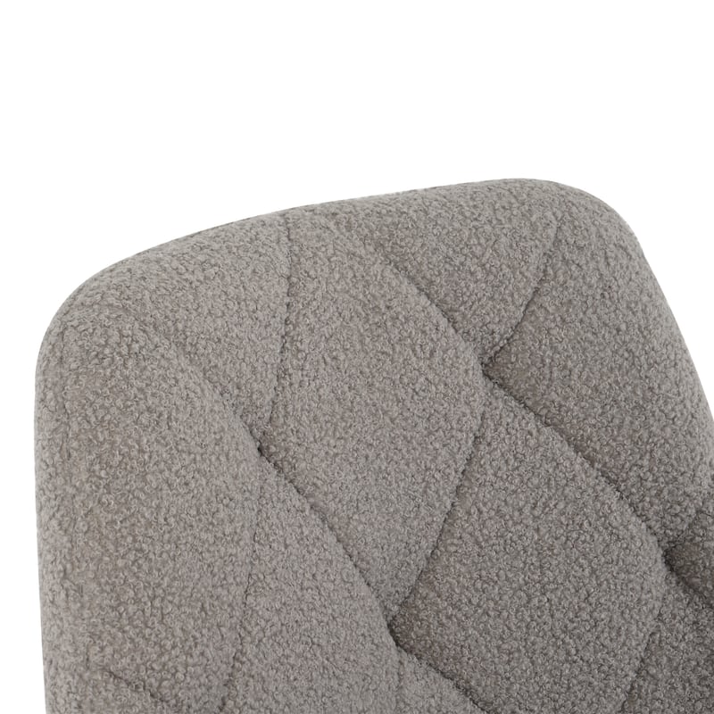 Grey Teddy Modern 22.3" Upholstered Buttons Tufted Accent Chair with Chrome Legs for Living Room