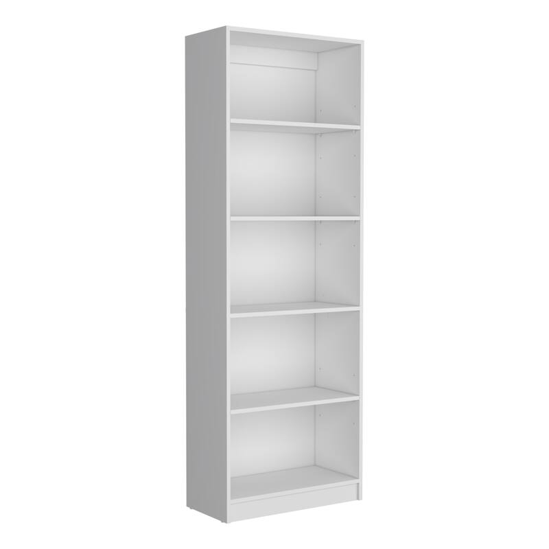 Modern 4-Tier Bookcase with Four Large Storage Shelves for Books and Decor
