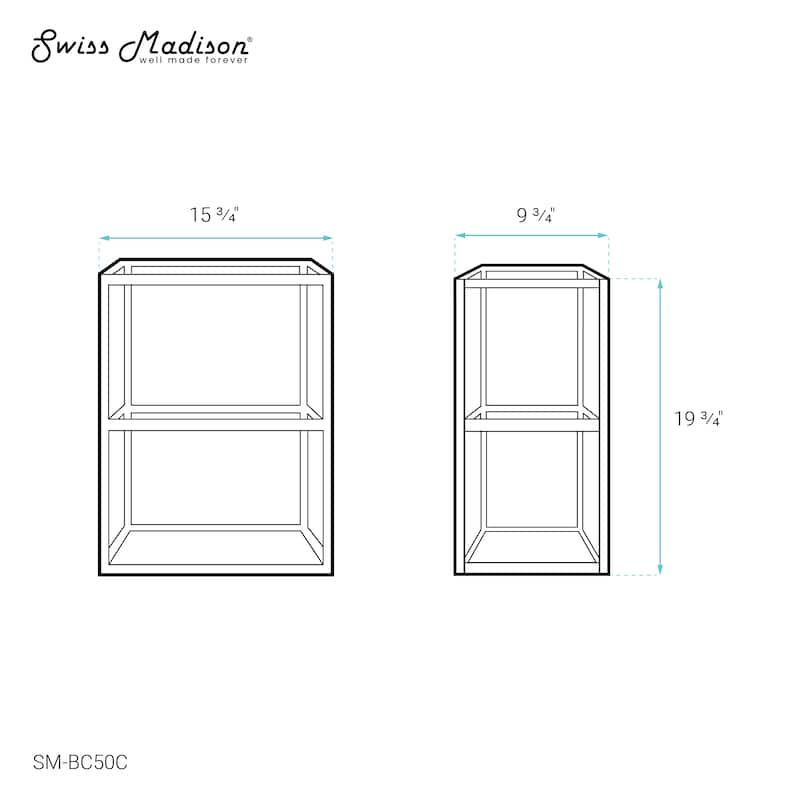 Pierre 16"X20"X10" Wall-Mounted Linen Cabinet In Chrome - 15.7" x 9.8" 19.7"