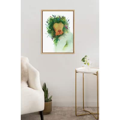 Kate and Laurel Sylvie Jungle King Framed Canvas by Faryn Hughes