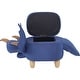 preview thumbnail 12 of 14, Critter Sitters 15-In. Seat Height Denim Blue Triceratops Dino Storage Ottoman, Furniture for Nursery, Bedroom, and Playroom