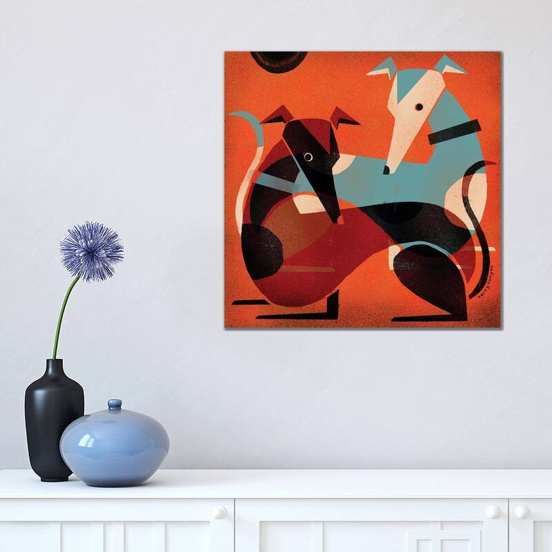 iCanvas "Greyhound Pair" by Terry Runyan Canvas Print - 18x18x1.5