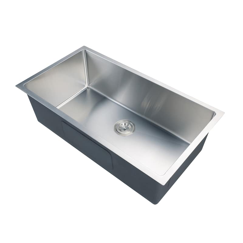 CB HOME Gold Kitchen Sink, 32" Rose Gold Undermount Kitchen Sink, Black Single Bowl Stainless Steel Kitchen Sink 16 Gauge