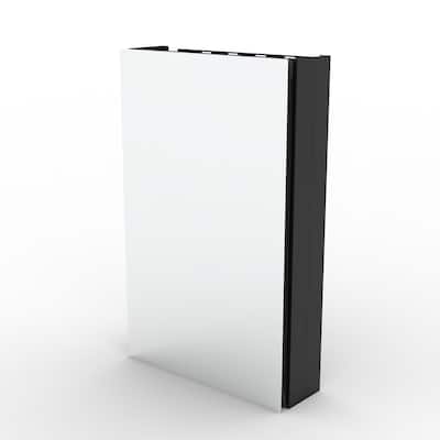 15" x 24" Rectangular Aluminum Surface Mount Medicine Cabinet with Mirror and Shelves - 15" x 24"