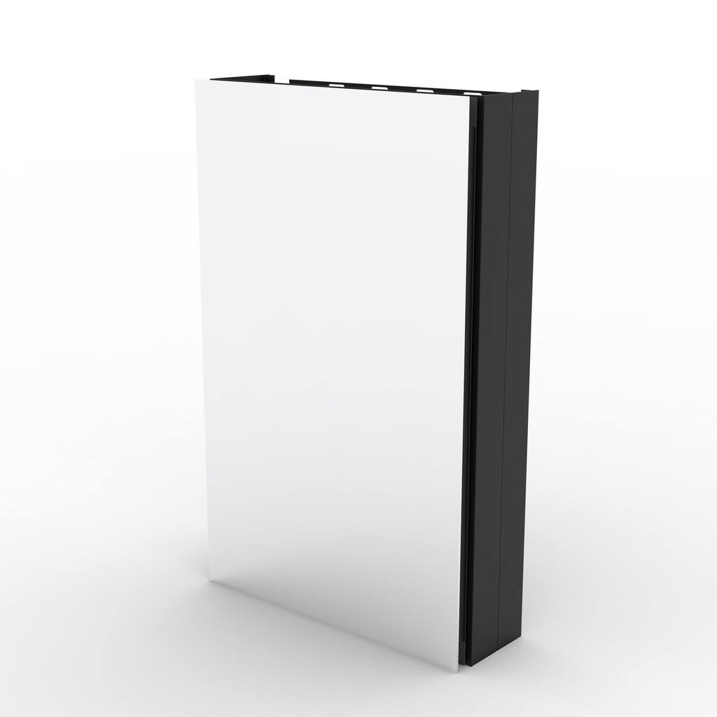 15" x 24" Rectangular Aluminum Surface Mount Medicine Cabinet with Mirror and Shelves - 15" x 24"