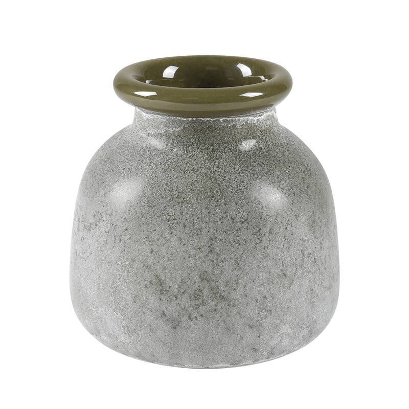 Elk Home Hollum Frosted Green Glass 9 Inch Wide Vase