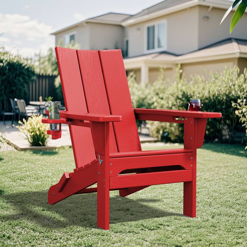 Foldable HDPE Modern Chair with Dual Cup Holders