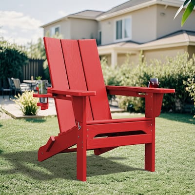 Foldable HDPE Modern Chair with Dual Cup Holders