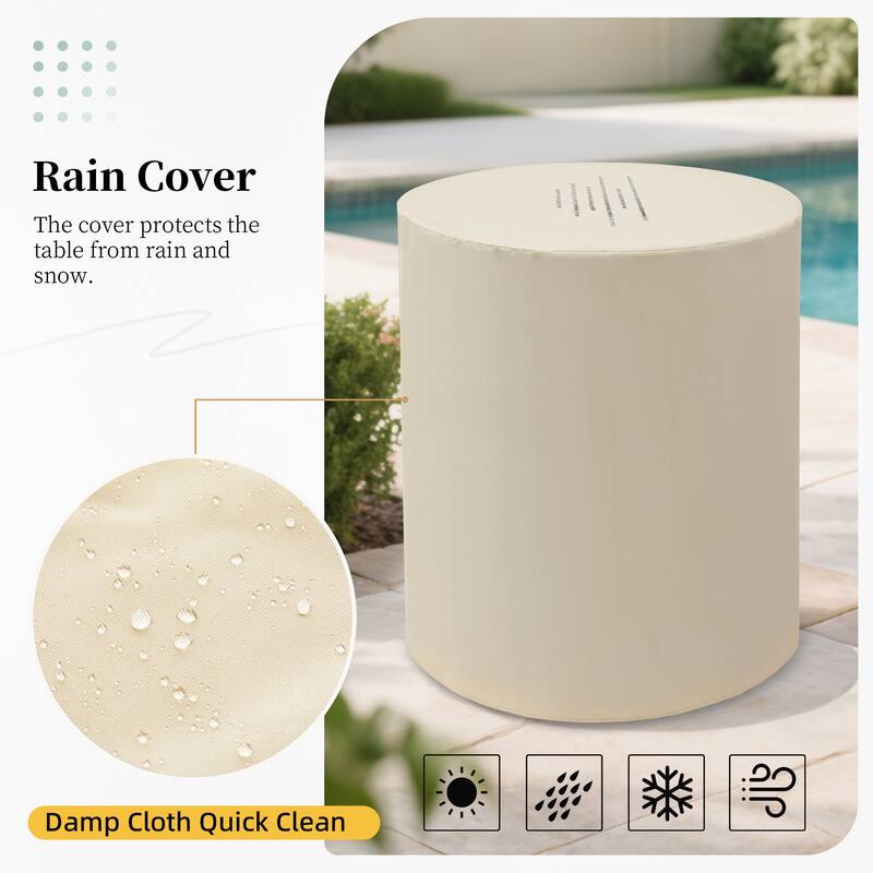 16 in. Magnesium Oxide Outdoor/Indoor Round Side Tables (Set of 2)