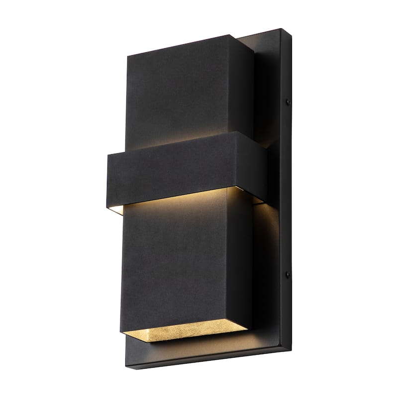 C Cattleya 2-Light Matte Black Aluminum LED Outdoor Wall Light