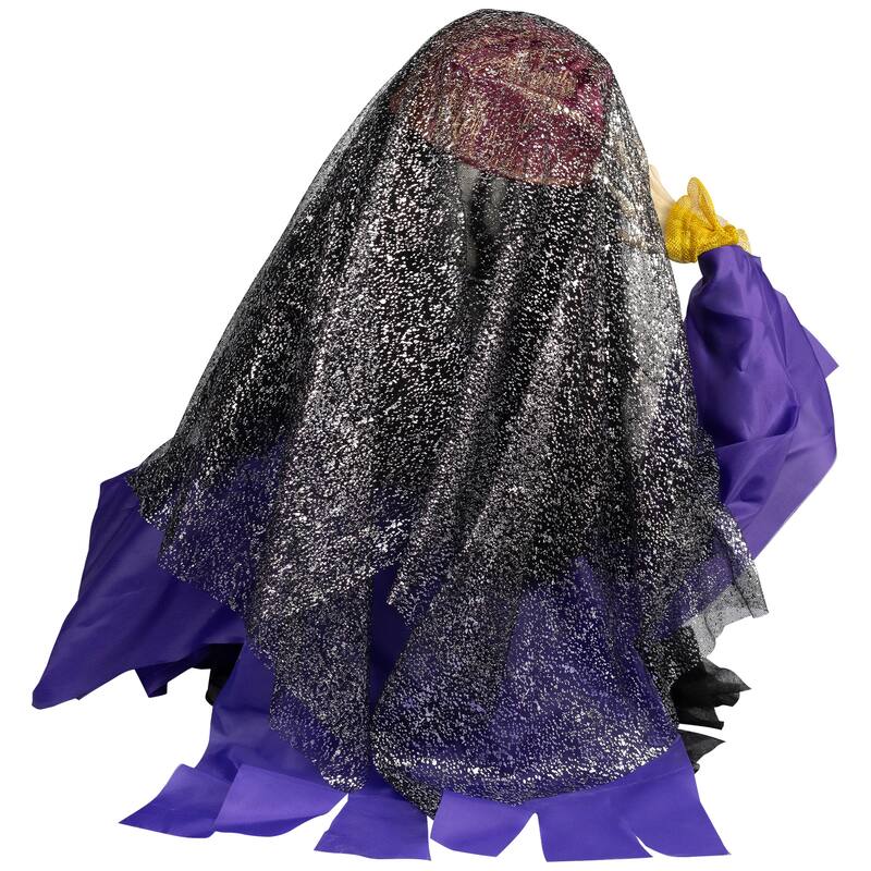 Lighted and Animated Fortune Teller Halloween Decoration - 20" - Multicolor Lights