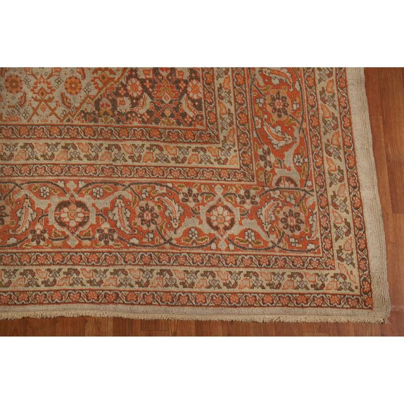 Vegetable Dye Tabriz Persian Area Rug Handmade Oriental Wool Carpet - 9'8"x 13'0"