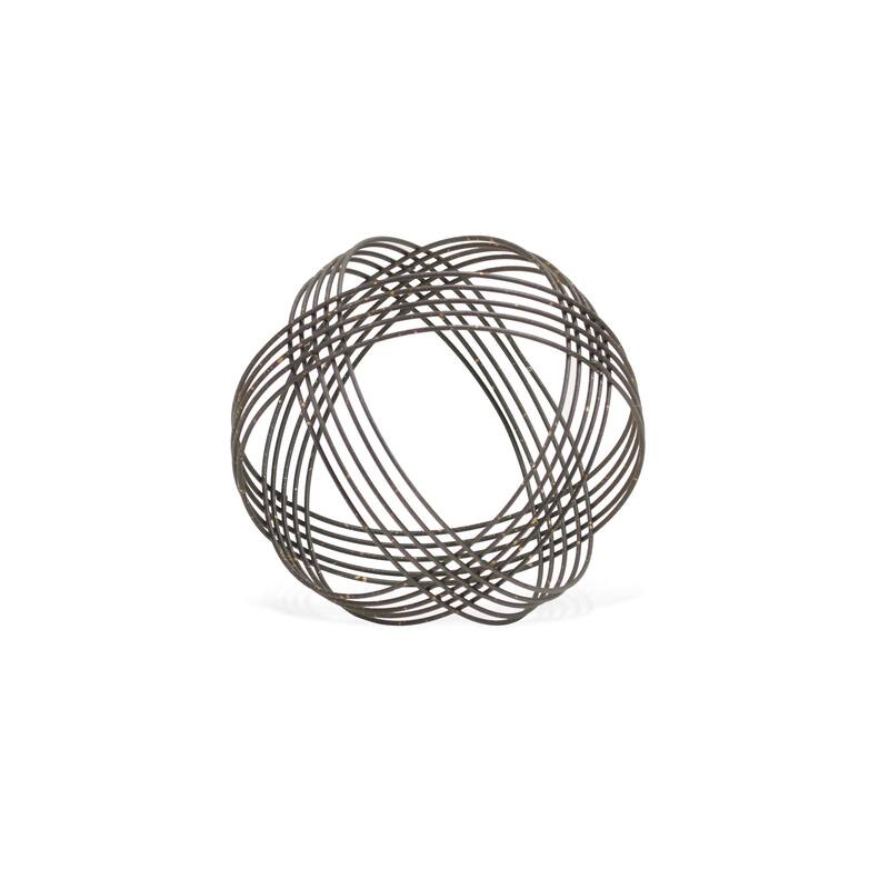 HomeRoots 7" Gray Metal Decorative Orb - 7' X '7' X '7