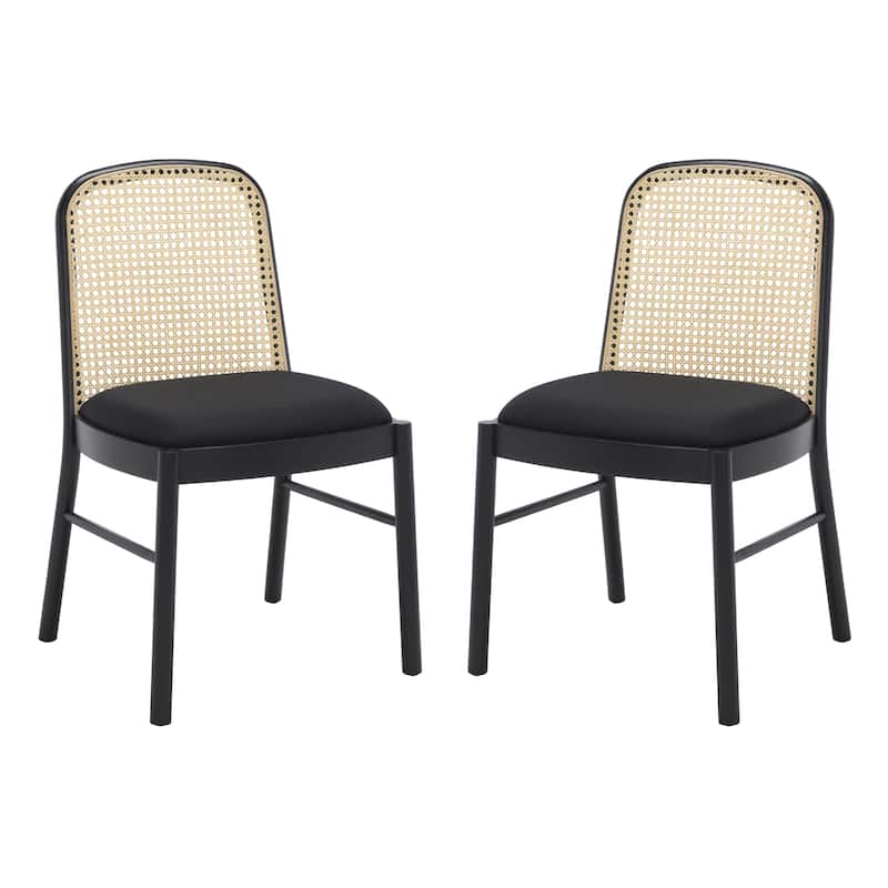 SAFAVIEH Couture Henryetta Rattan Back Dining Chair (Set of 2) - 18 In. W x 20 In. D x 33 In. H - 18"Wx20"Dx33"H