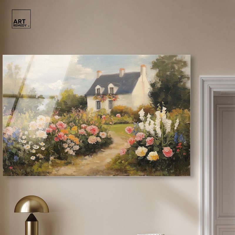 Floral Welcome Acrylic by Art Remedy, Ready to Hang