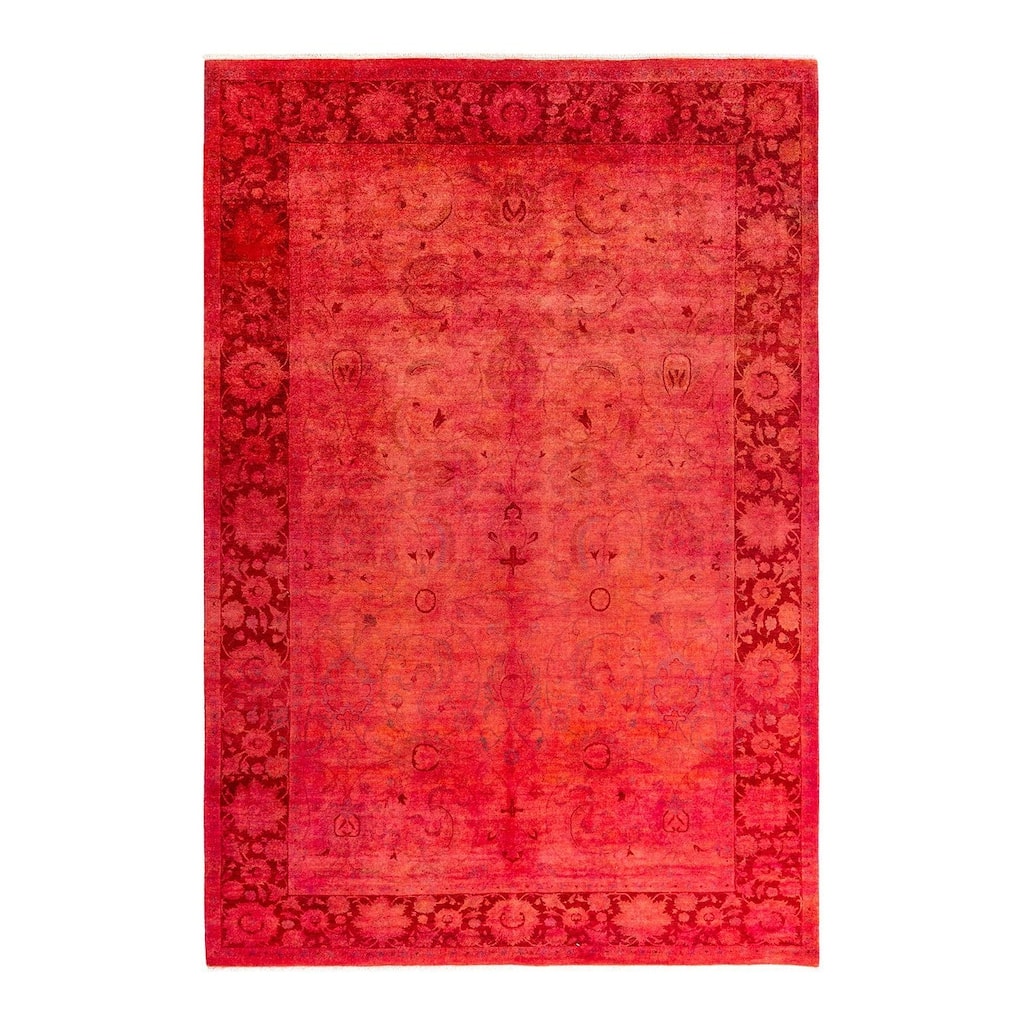 Contemporary Overdyed Wool Hand Knotted Area Rug - 6' 2" x 9' 1"