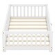 preview thumbnail 24 of 38, Twin Size Pine Wood Floor Bed with Safety Guardrails and Door for Kids, Boys, Girls, Bedroom