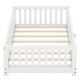 preview thumbnail 11 of 12, White Twin Size Pine Wood Floor Bed with Safety Guardrails and Door for Kids, Boys, Girls, Bedroom