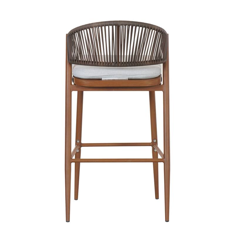 Christopher Knight Home - Beverly Outdoor Barstools with Scallop Backrest, Set of 2