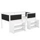 preview thumbnail 4 of 3, Twin Size Low Loft Bed w/ 2 Movable Shelves & Ladder, Decorative Guardrail Chalkboard, Wood Slat Support, for Children's, Teens