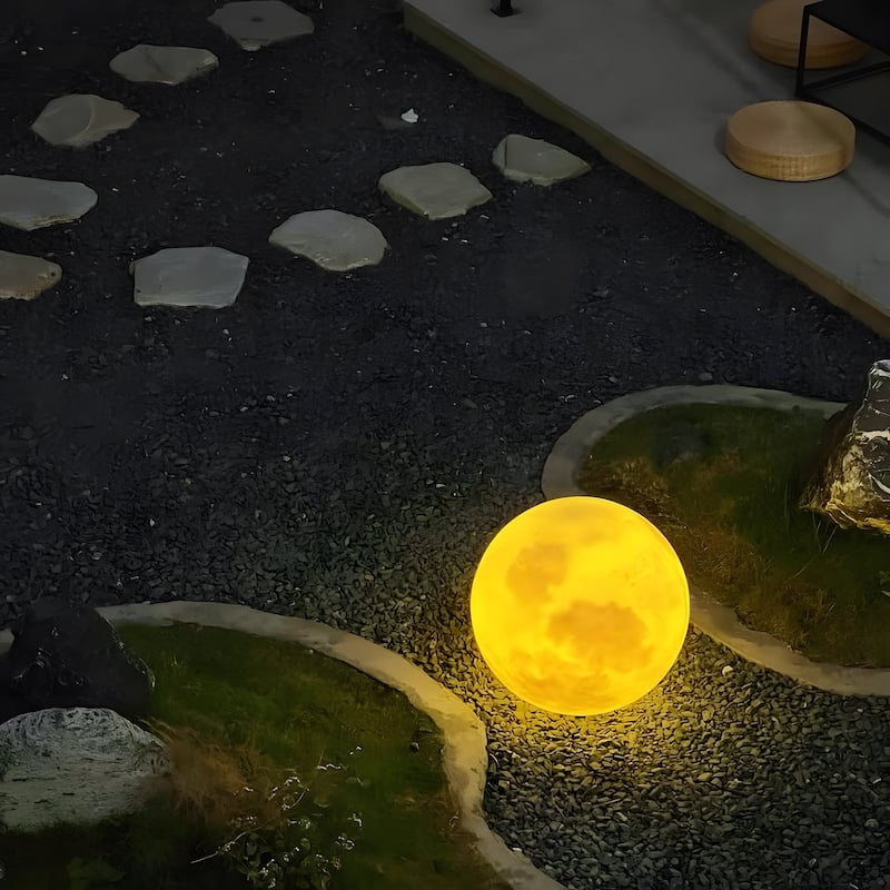 15.7" Indoor/Outdoor Solar Powered Glowing Moon Light - 15.7 inch