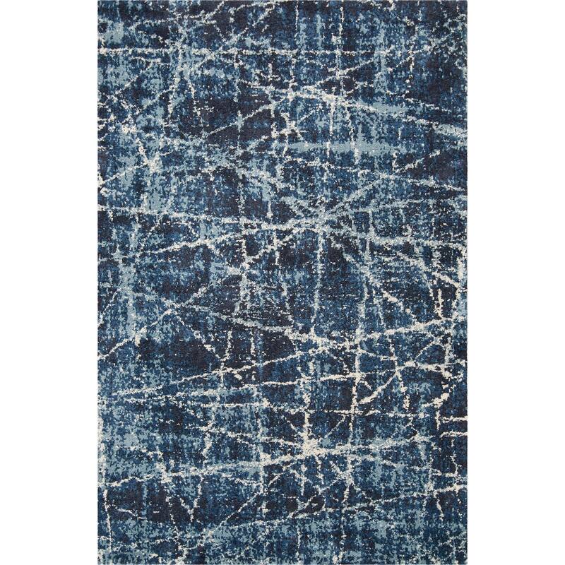 Kas Rugs Madison Midnight Abstract Microfiber Shag Area Rug - 5' x 7'6"